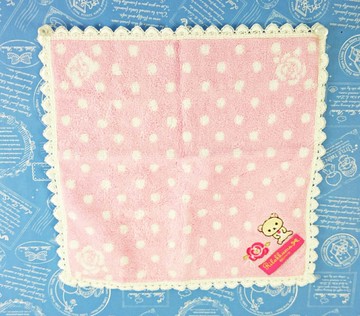 【震撼精品百貨】Rilakkuma San-X 拉拉熊懶懶熊 San-X 手帕/方巾-白粉#63779 震撼日式精品百貨