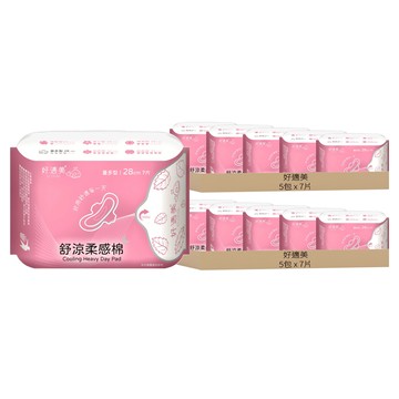好適美 舒涼柔感棉量多型  28cm  7片  10包