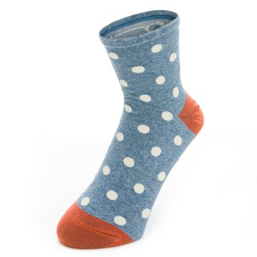 【買7送2】健康淑女圓點短筒襪-灰藍(女298700527)