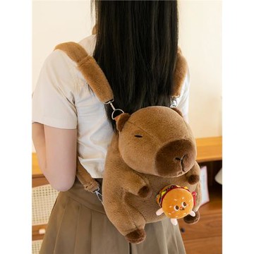 卡皮巴拉水豚毛絨玩具公仔玩偶可愛背包雙肩包女生禮物生日送女友