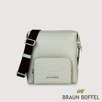 【BRAUN BUFFEL】諾瓦 直式斜背包-淺灰色(德國小金牛台灣總代理)/BF550-17-SGY