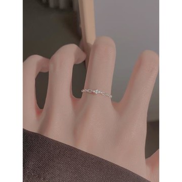 925純銀幾何戒指女設計小眾2025新款素圈高級感輕奢指環尾戒開口