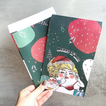 聖誕豬鼻女 / 中包裝袋 紙袋 信封 5入