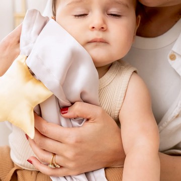 BEBE SILK  天然蠶絲安撫巾 - 雲朵藍