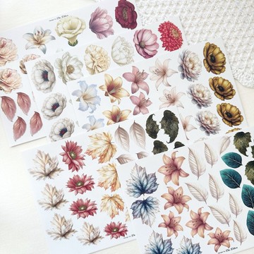 A637+A638+A639+A640+A641 - 花朵貼紙組