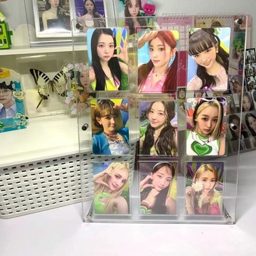 臺灣热卖有貨⚡九宮格小卡照片展示架愛豆卡片凹槽亞克力卡冊桌麵ins擺件相框 九宮格卡磚 小卡展示架 4/6/12宮格卡磚