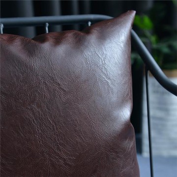 油蠟皮革抱枕高檔奢華簡約仿真皮靠墊汽車沙發人造PU皮靠墊科技布