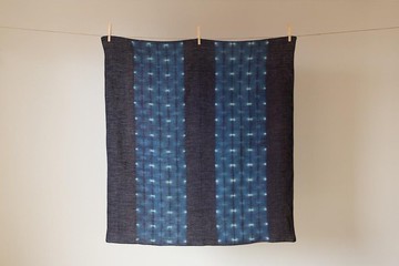 正品靛藍染麻包袱皮（螢火蟲）