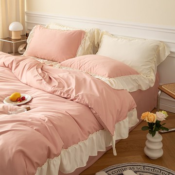 公主風床上用品冰絲四件套夏季水洗真絲滑裸睡床單被套三件套女生