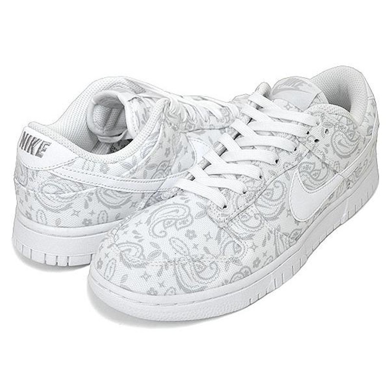 ナイキ ウィメンズ ダンク ロー エッセンシャル NIKE WMNS DUNK LOW ESS white/grey fog-white  dj9955-100 レディース スニーカー ペイズリー ホワイト グレー | LINEショッピング