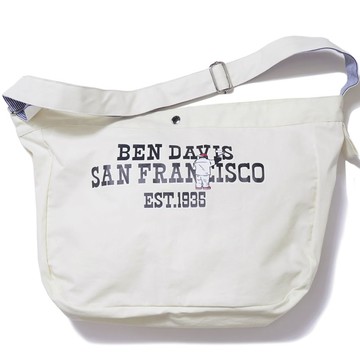 BEN DAVIS BDW-8477-01 NEWSPAPER BAG 帆布 側背包 (黑字)