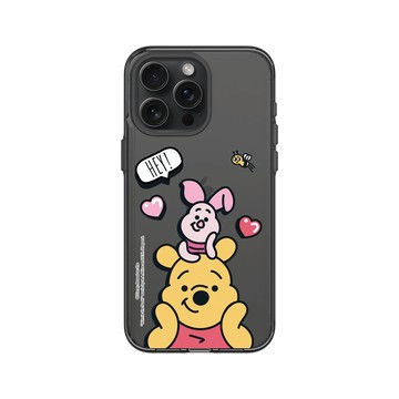 iPhone 15 Pro Max Clear 酷墨灰 - 迪士尼-小熊維尼 Disney Winnie The Pooh - 維尼、小豬和蜜蜂