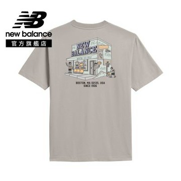 【New Balance】NBBOY籃球店短T_男性_卡其色_MT6100NNMNK