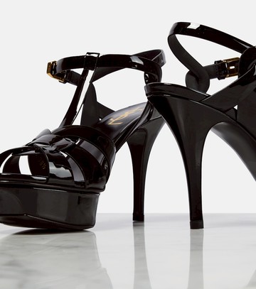 Saint Laurent Tribute 105 patent leather platform sandals