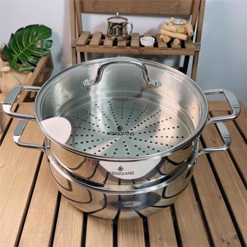 【貴族體驗】德國316不銹鋼蒸鍋雙層加厚家用湯鍋燃氣電磁爐火鍋