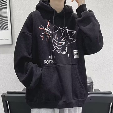 臺灣出貨 套頭款連帽衛衣 個性印花 男生女生皆適閤 M-8XL大尺碼 加絨帽T 百搭休閒上衣 多場閤穿搭連帽上衣 FLC