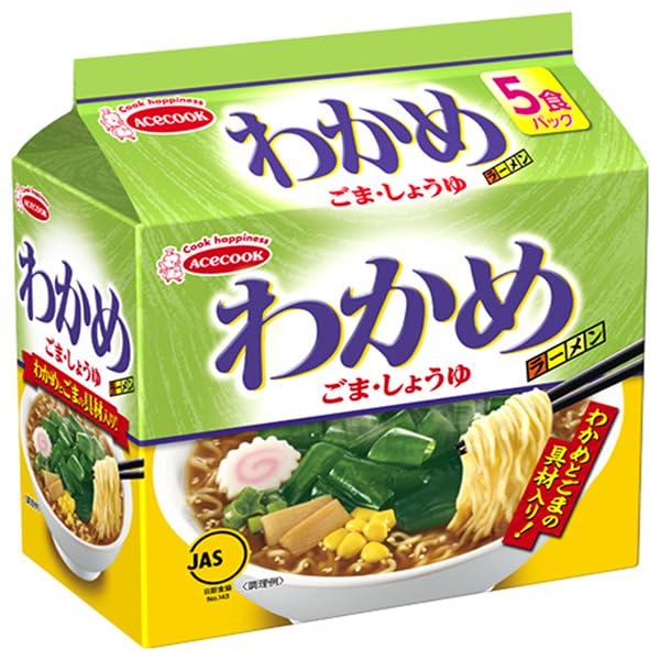 エースコック わかめラーメン ごま・しょうゆ 5食パック×6個入