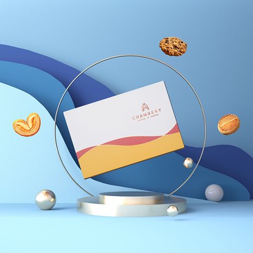 【香貝里】流錦禮盒(粉橙白)/蝴蝶酥/伴手禮/端午禮盒