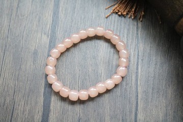 天然粉水晶石英玉復古手串玉石手鏈禮盒