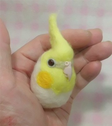 葵花鳳頭鸚鵡 PFlutino 羊毛氈☆可選磁鐵/胸針 訂製製作 羊毛氈鸚鵡 可訂製您家的小寶貝