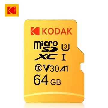 【柯達KODAK】MicroSD 64GB (UHS-I U3/V30/A1)高速記憶卡-黃色