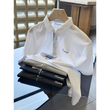 德國戶外運動.男基礎簡約合體冰絲肌理感彈力速干舒適短袖polo衫