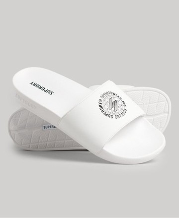 Superdry Men's Men's Code Printed Pool Sliders White / Optic - Size: L