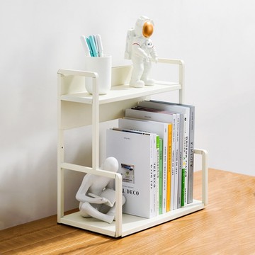 【HappyLife】H型桌面置物架花架-兩層40cm(白色) 40×22×41.5cm Y10176