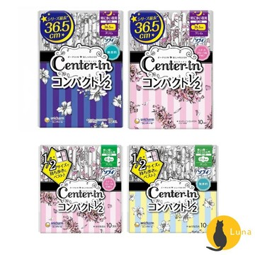 ฅ-Luna小舖-◕ᴥ◕ฅ日本境內 蘇菲 Center-in 1/2 口袋魔法 花卉圖案超薄衛生棉 日用 量多 夜用 蝶