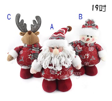 19" 站姿伸縮聖誕公仔，聖誕公公/麋鹿/雪人/布偶/佈置/聖誕娃娃/聖誕裝飾/擺飾/交換禮物/聖誕節禮物，X射線【X459061】