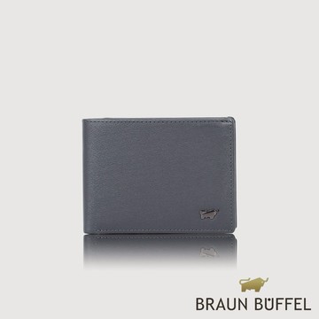 【BRAUN BUFFEL 德國小金牛】台灣總代理 戰神-A 5卡透明窗皮夾-藍色/BF518-316-NY
