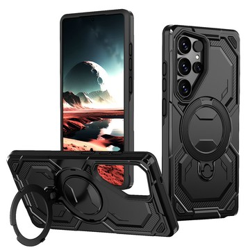 創意旋轉支架硅膠加厚防摔手機殼適用 三星Galaxy s25/s24/s22 ultra edge 旋轉支架全包防摔殼