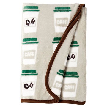 日本丸真 Porukka 葡萄牙設計北歐插畫薄毛毯 咖啡_廠商直送