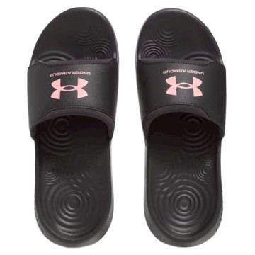 Under Armour 安德瑪 女款 Ignite Select 拖鞋 3027222-016 US7  黑色 + 粉色  24cm