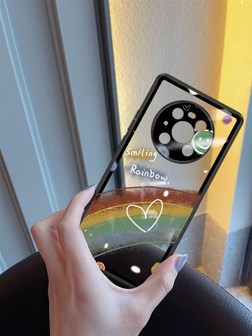 可比拉華為MATE40pro手機殼+新款p4O十POR鏡頭全包mete30MT男攝像頭meta原創笑臉創意女P超薄透明mata魅特