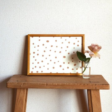 「fuwa fuwa dot (米 beige 色)」A4 海報