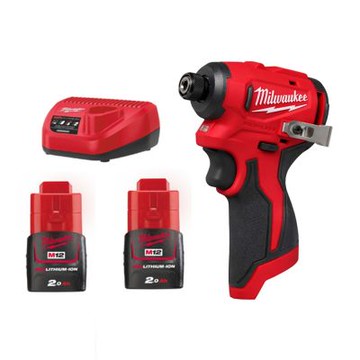 【Milwaukee 美沃奇】12V鋰電精銳無刷衝擊起子機 M12BLIDRC-202B (雙電2.0AH)