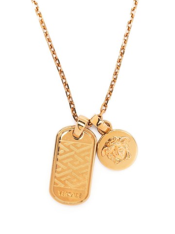 Versace - La Greca-tag pendant necklace - men - Brass - One Size - Gold