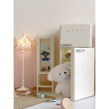 Aizulhomey迷你金屬小冰箱仿真兒童過家家玩具6分小布BJD場景家具