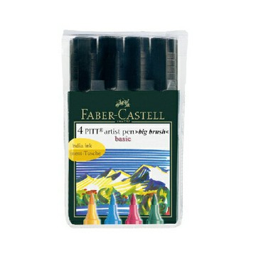 【FABER-CASTELL】輝柏 PITT藝術筆(軟毛筆頭)粗芯4支入/ 套 167121【APP滿額下單4%點數(單一帳號最高1000點)】7/31止