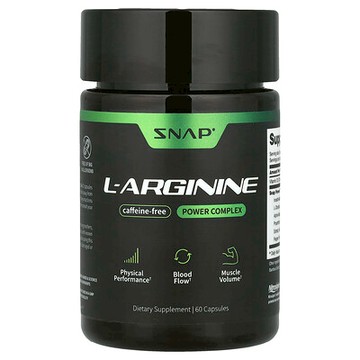 Snap Supplements, L-精胺酸，無咖啡萃取，60 粒膠囊