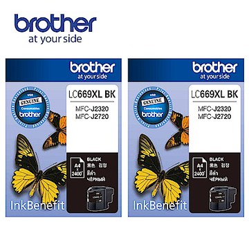 Brother LC669XL-BK 原廠超高容量黑色墨水匣(2入)