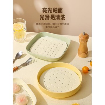 陶瓷細孔蒸盤餃子盤瀝水果盤滴油烤盤烤箱微波爐瀝油架多功能蒸片