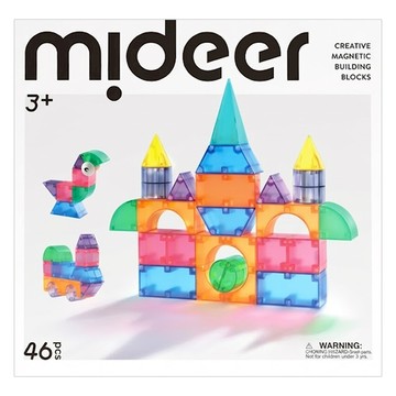 mideer 多彩透光磁力積木 46p MD-1407  多色  1盒