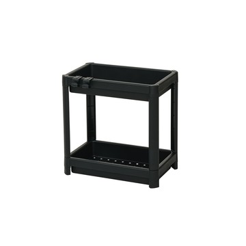 樂嫚妮 萬用二層置物架/收納架-附掛勾-(2色)黑色