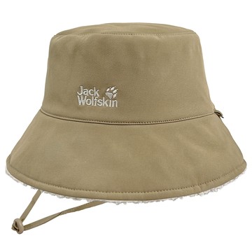 Jack Wolfskin 雙面戴防水保暖帽 羊羔絨漁夫帽 (PORELLE 防水 + PrimaLoft保暖紗)『卡其』