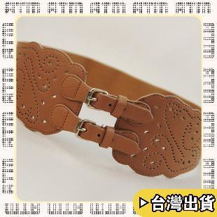 🔥臺灣出貨🔥可開發票✅輕飾時光女士百搭復古鏤空鬆緊寬女腰帶女款女式腰封女款外搭高級感