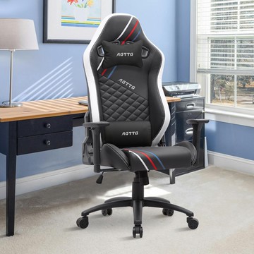 【AOTTO】訂製款-透氣皮革工學賽車電競椅(電腦椅 辦公椅 老闆椅 工學椅 賽車椅)