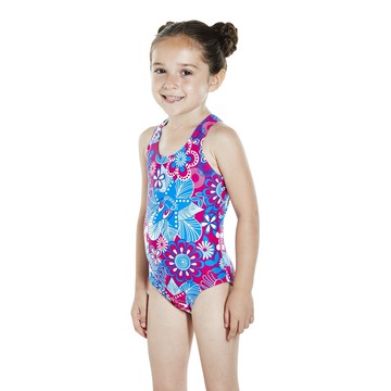 SPEEDO 2歲~5歲幼童  連身泳裝 水母  SD807970C197 藍 紫 粉 (身高:92~110CM)【陽光樂活】