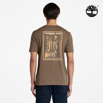 Timberland官方旗艦 雙11限定 男款咖啡色背後圖案短袖T恤|A6BQVBK0